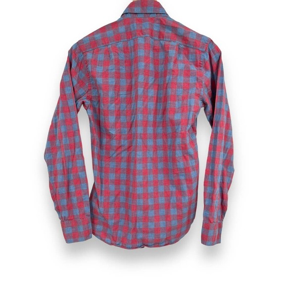 J. Crew Men's Slim Fit Cotton Blue Red Checkered Lightweight Button Down XS - Picture 2 of 8